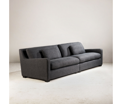 Block & Chisel grey upholstered 4 seater sofa