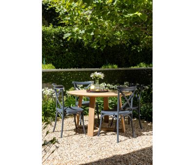 Charcoal al fresco crossback dining chair 