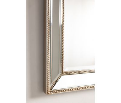 Block & Chisel rectangular mirror with wooden frame and gold finish trim