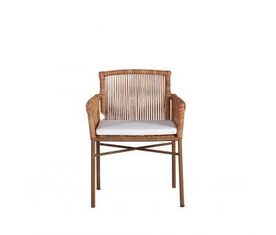 Fully outdoor carver chair with cushion and bronze aluminium legs