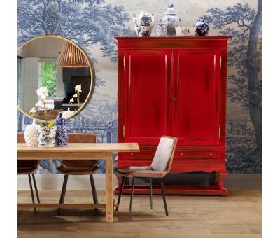 block and chisel shanghai drinks cabinet oriental red