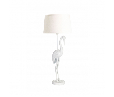 white metal bird lamp base