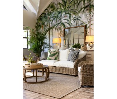 Block & Chisel cane outdoor 3 seater sofa
