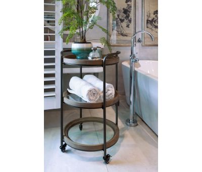 Block & Chisel Industrial Style drink trolley side table on castors