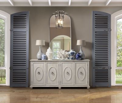 Grey sideboard with 4 doors 