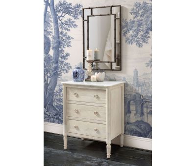 grey wash chest of drawers with marble top