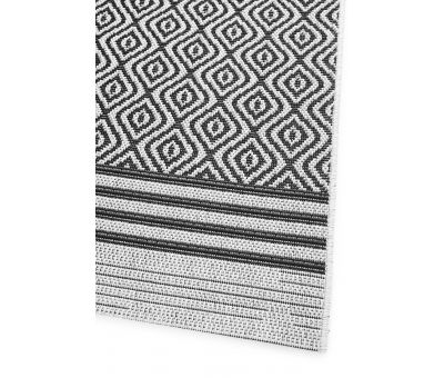 Black and white block and chisel rug Chembe