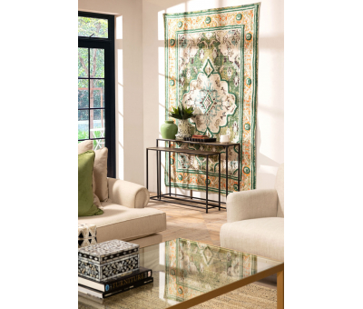 Green tufted dhurrie rug 