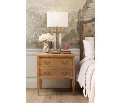 Block & Chisel FPS bedside table 2 draw solid weathered oak 