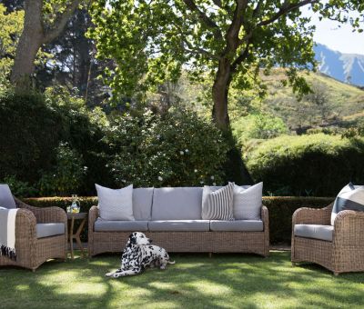 Block & Chisel rattan 3.5 seater outdoor sofa