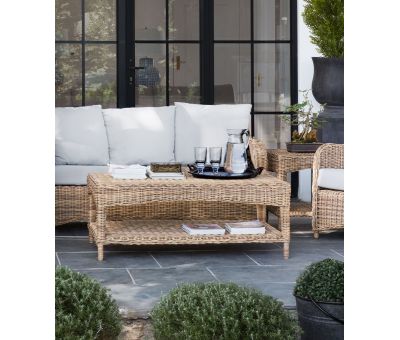 pvc rattan java coffee table with straight legs