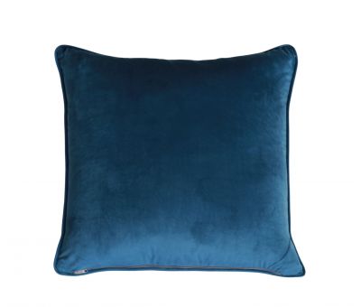 Blue leopard print scatter cushion with piping