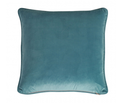blue garden flower cushion with blue velvet backing