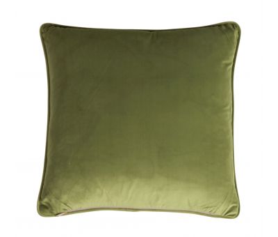 bright fern cushion with green velvet backing