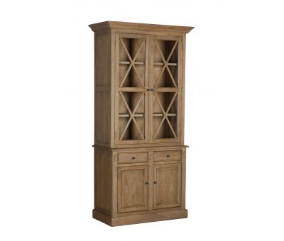 Oak bookcase with doors and drawers