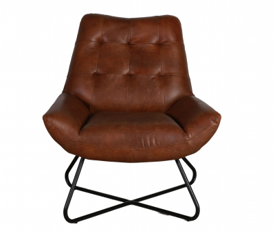 leather accent chair with black metal legs