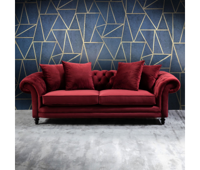 chesterfield sofa in ruby red