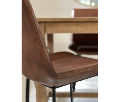 brown leather dining chair 