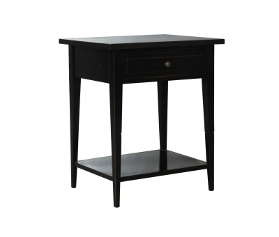 Block & Chisel Bedside table wrigley black lacquered 