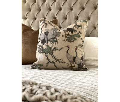 Red Crested Heron Cushion