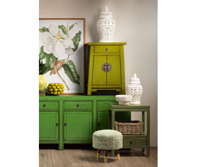 Olive green lacquered cabinet Indochine collection 