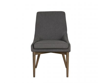 Grey upholstered modern dining chair 