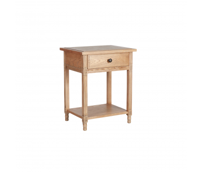 Ashwood bedside table with one drawer and shelf 