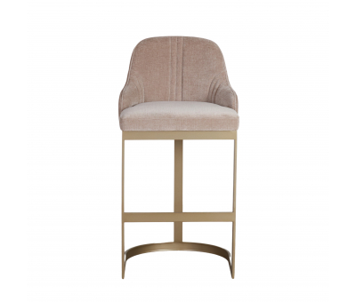 Modern upholstered bar chair with bronze colour metal legs
