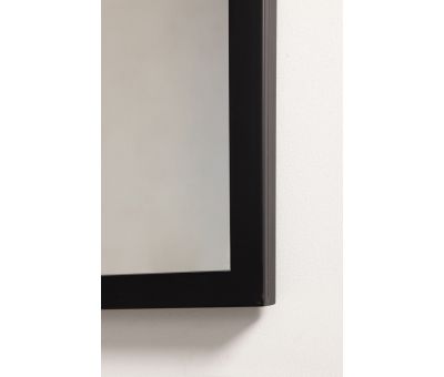 Black metal framed window pane mirror