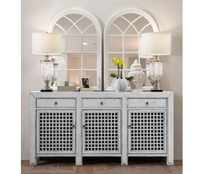 3 door lattice sideboard 
