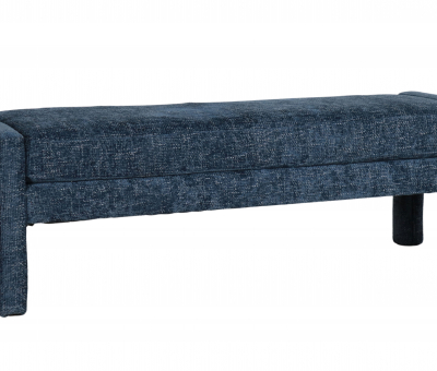 blue fully upholstered ottoman 