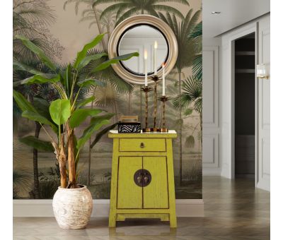 Painted lacquered cabinet with 2 doors and 1 drawer