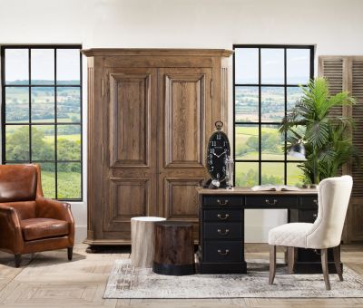 Block & Chisel solid antique weathered oak armoire