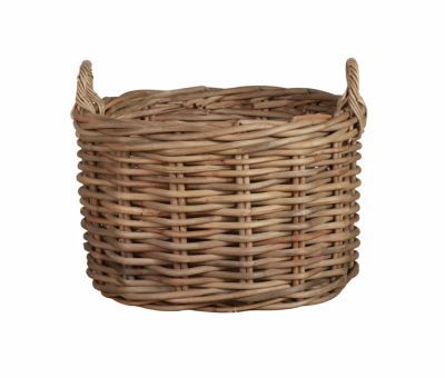 Oval kubu weave basket with handles