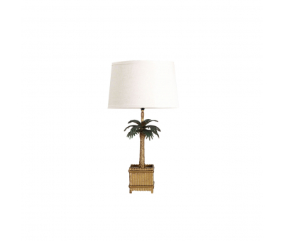 bronze metal lamp base palm tree