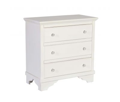 block and chisel 3 drawer bedside table in white