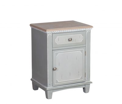 distressed bedside with 1 drawer and 1 door Château Collection 