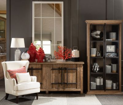 reclaimed oak buffet with metal detail