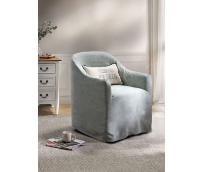 Small slipcover tub chair 