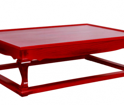 Shanghai coffee table in oriental red finish