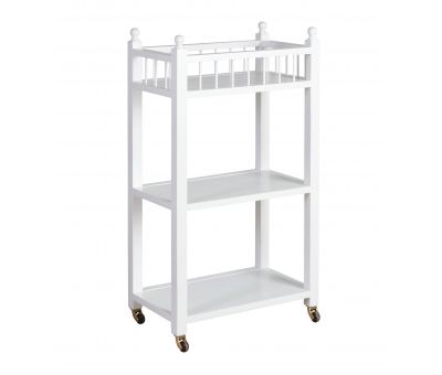 flat white liz bathroom trolley on castors