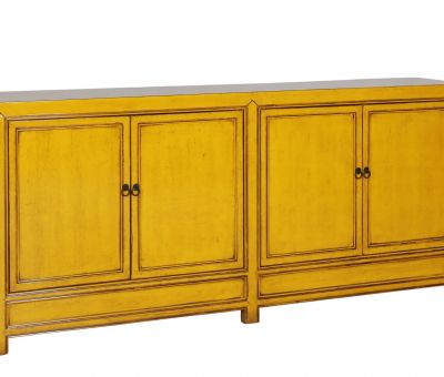yellow lacquered sideboard with 4 doors Indochine collection 