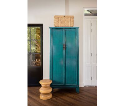 blue lacquered Chinese cupboard