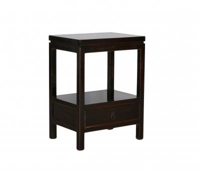 Black lacquered bedside table
