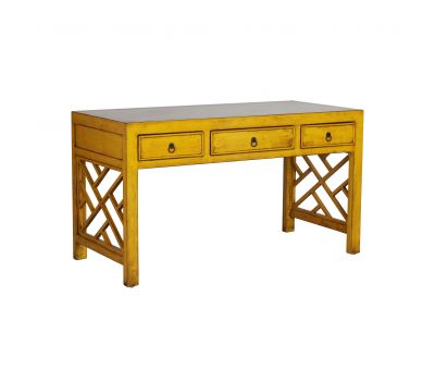 yellow lacquered desk 3 drawers