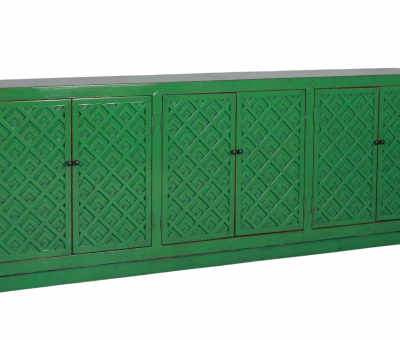 Green indochine sideboard with doors