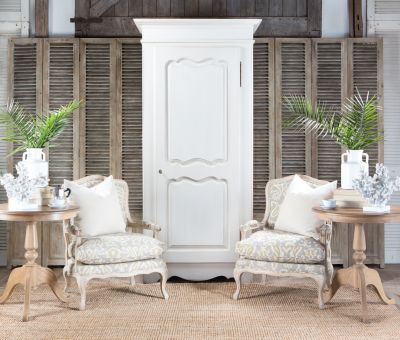 Block & Chisel single door antique white wardrobe