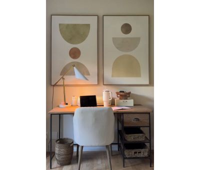 wood and metal desk 