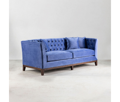 Persian blue velvet sofa 