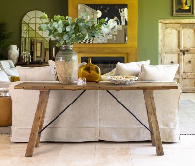 Block and chisel boatwood console table